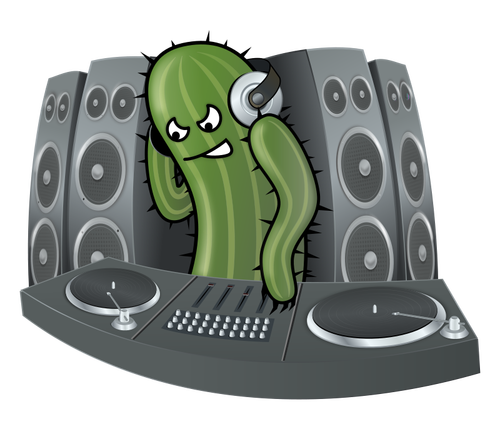 ציור DJ Cactus וקטורי